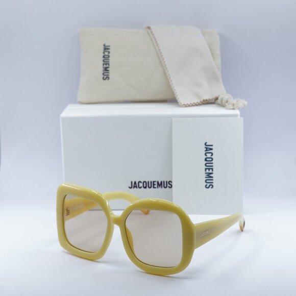 Jacquemus CARRE ROND JAC/10 C3 Geometric Sunglasses - Yellow - Picture 9 of 12